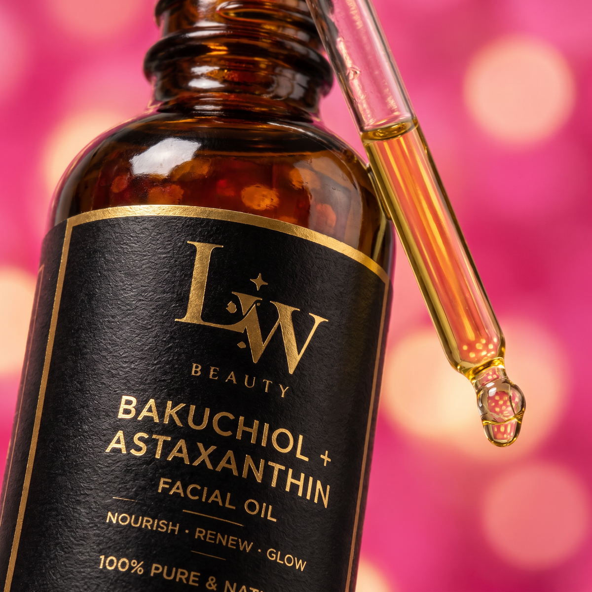 Luster Bakuchiol Face Oil close-up detail shot