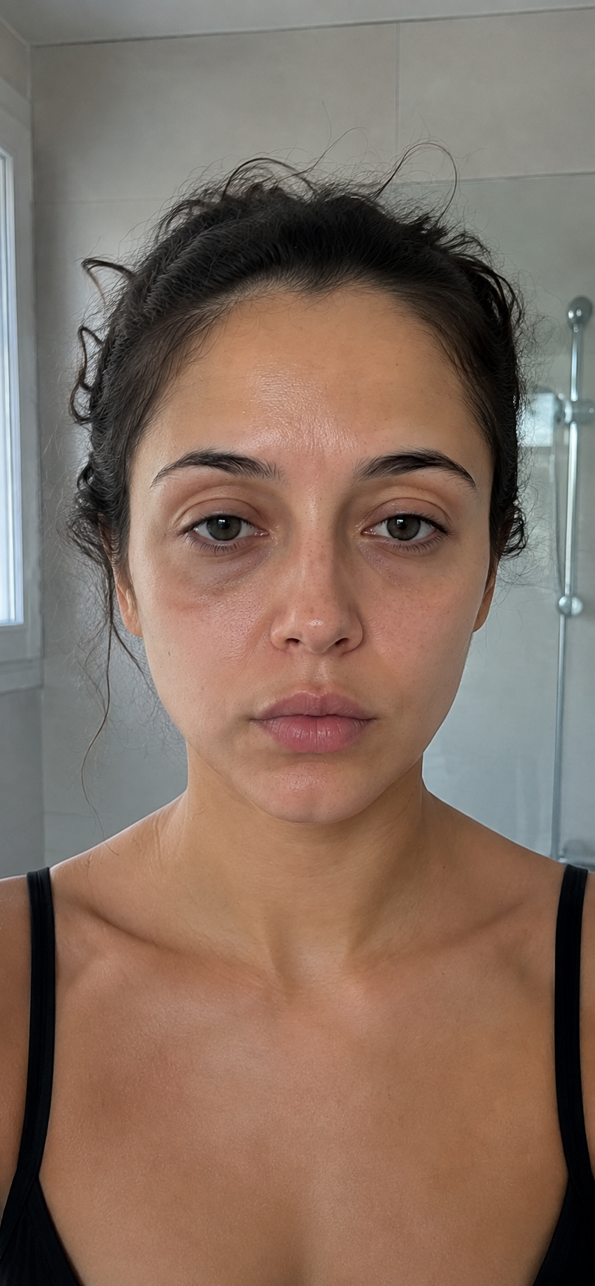 Before using the Ivory Pro Gua Sha — subtle morning facial puffiness